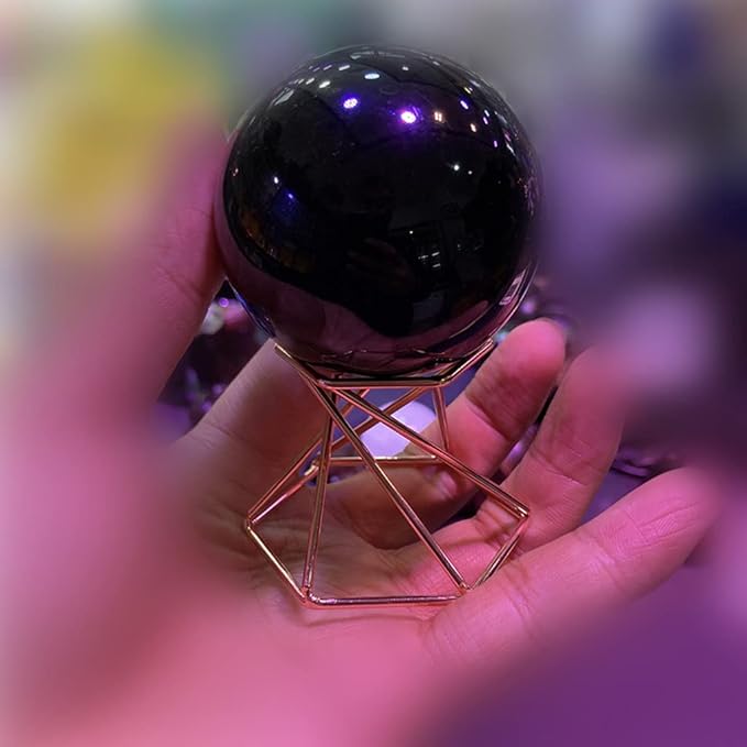 Metal Display Stand Crystal Glass Lens Sphere Makeup Sponge Holder