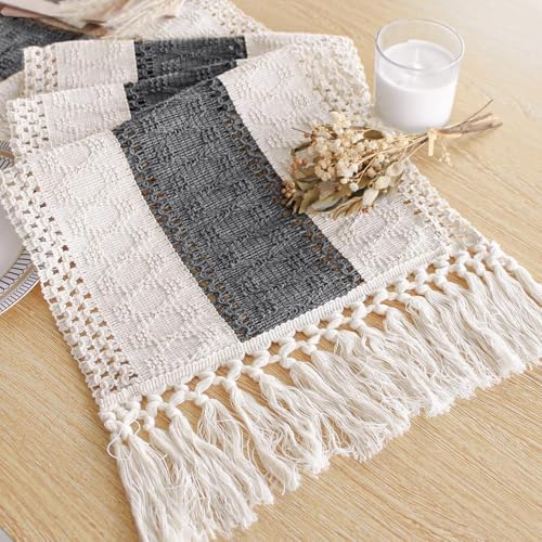 FEXIA Farmhouse Table Runner for Home Decor 12x36 Grey Fall Home Decor by FEXIA
