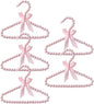 Luxshiny Small Pearl Hangers for Baby Clothes Set of 5 Toddler Clothing Hangers with Decorative Pearls and Ribbon Bow for Infant Closet and Pet Clothes Organization