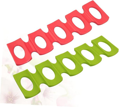 2pcs Silicone Beer Mat Organizer Stacking Rack for Wine Bottles and Cans Drinks Pad for Home Party Refrigerator Bar Green Red