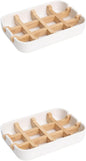 2 Pack Bamboo Fiber Soap Holder and Soap Dish Combination for Bathroom Bar Soap Holder Sink Deck Bathtub Shower Tray (White)