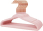 Stormix Baby Clothes Hangers 16 Pack, Kids Velvet Hangers Non-Slip, Clothes Hangers with Shoulder Notches for Toddler Children Pink (Gold Hook)