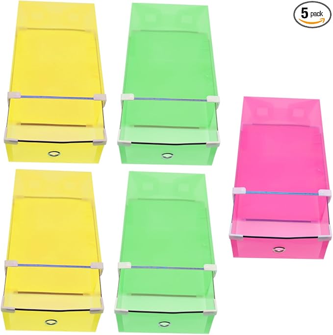 MAGICLULU 5pcs Stackable Dustproof Shoe Box Lids Plastic Shoe Storage Organizer Space Saver for Women Men