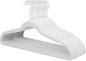 ManGotree White Velvet Coat Hangers with 360° Swivel White Hook, Non-Slip Felt Suit Hangers, Slim Space Saving Clothes Hanger for Jacket, Sweater, Shirt, Dress, Pants (22 Pack)