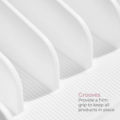 iDesign The Sarah Tanno Collection Silicone Makeup Palette Holder and Cosmetic Organizer, White