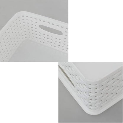 Plastic Weave Storage Basket Bin, 10" x 7.5" x 4", 6 Pack