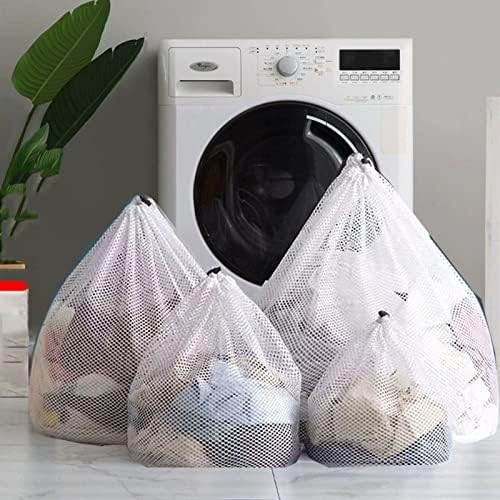 4Pcs Mesh Laundry Bags Washing Machine Mesh Wash Bags for Clothes,Underwear,Lingerie, Bed Linen with Drawstring Closure Sturdy(4 Size) - Image 2