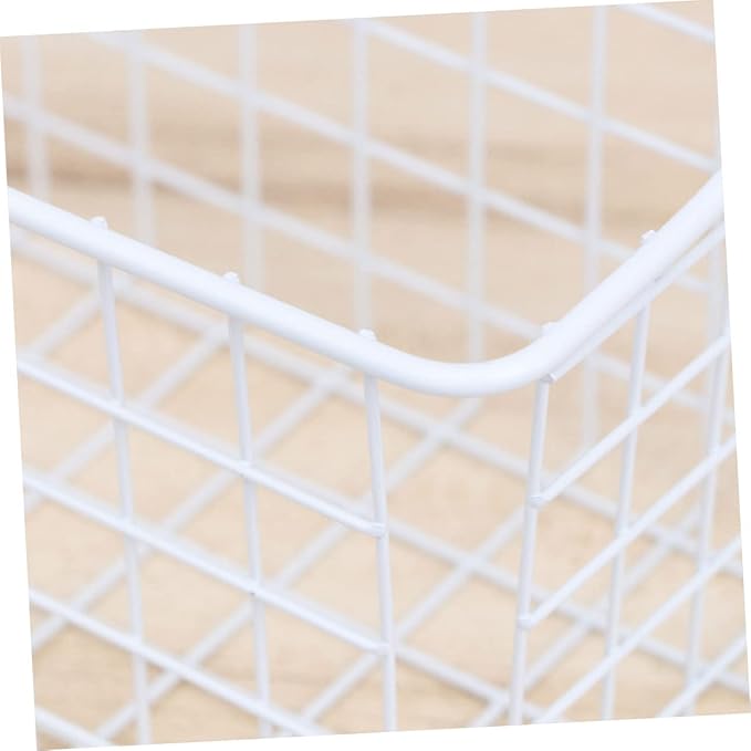 Cabilock Over Door Hanging Storage Basket Organizer White Ventilated Rust Cabinet Rack for Kitchen Bathroom Office Easy Install Required