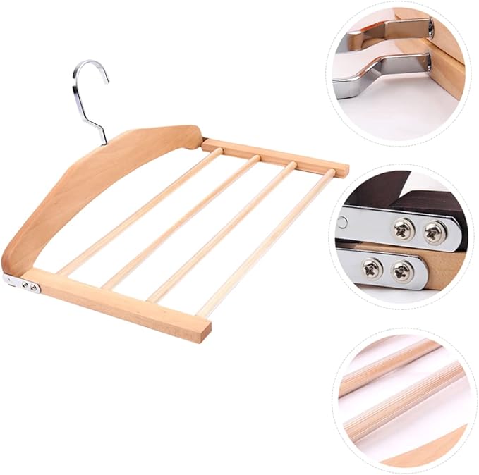 Multifunctional Non Wooden Clothes Hanger for Pants and Skirts Natural Finish Ideal for Closet Organization and Drying Space Saving Design