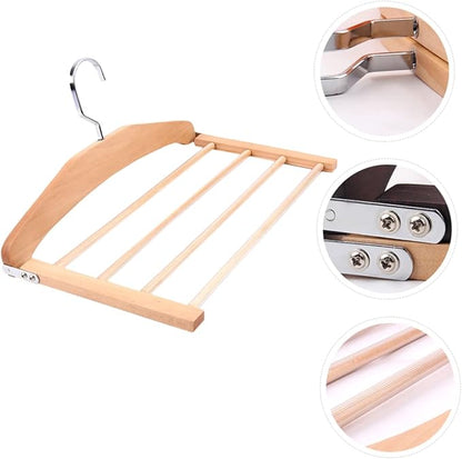 Multifunctional Non Wooden Clothes Hanger for Pants and Skirts Natural Finish Ideal for Closet Organization and Drying Space Saving Design