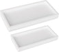 Bathroom Tray, Small Vanity Tray Silicone Soap Dish Sponge Holder Kitchen Sink Organizer Bathroom Accessories for Countertop, Toilet, Shower, 2 Pack, White
