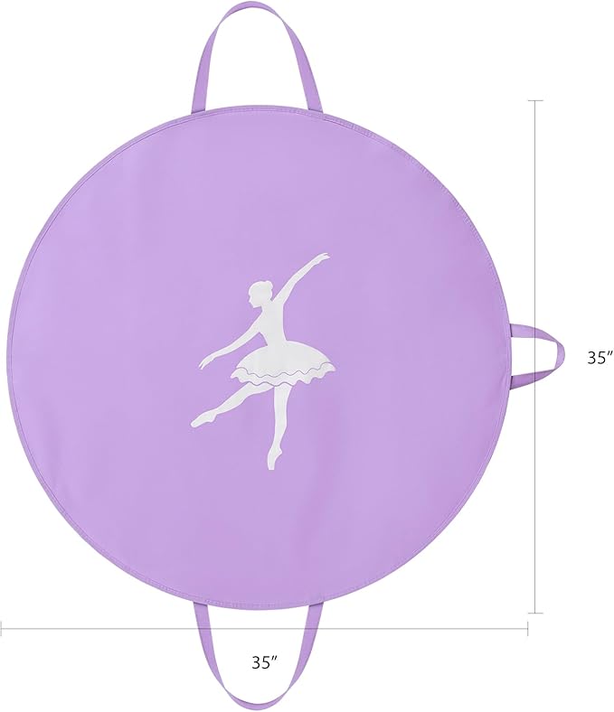 KEEGH Girls Tutu Garment Bag 35 Inch Ballet Tutu Bag, Foldable Dance Costume Garment Bag for Hanging Clothes, Pancake Dance Bag for Dancers with Handle Strap for Travel or Storage, Purple
