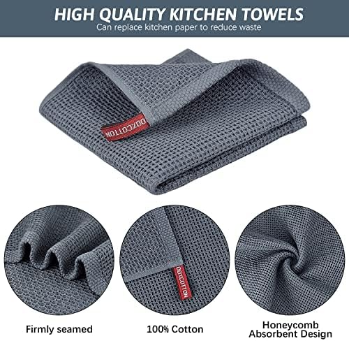 Nialnant 12 Pack Dish Cloths,100% Cotton Dish Towels for Washing Dishes,Soft and Absorbent Kitchen Cleaning Rags - 12x12 Inch - Image 4