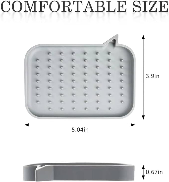 2 Pack Soap Dish, Non-Slip Self Draining Soap Holder for Shower, Bathroom, Kitchen