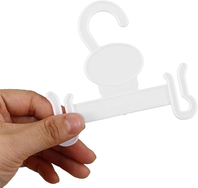 Angoily 10pcs White Plastic Slippers Hanger Shoe Hooks Double Hook Design Shoe Display Rack for Bathroom and Closet Hanging Organizer