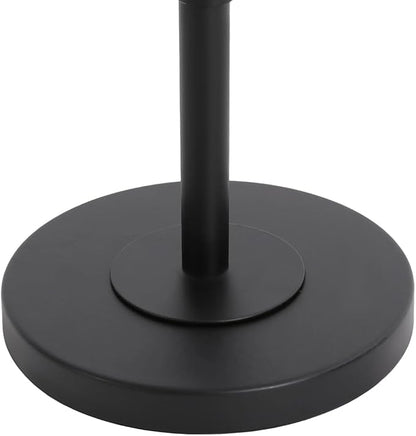 DYRABREST 5 Round Hooks Hat Stand, 28" H Metal Hats and Wigs Display Rack with Adjustable Height, Baseball Cap Organizer Headwear Rack for Home Closet Retail Store (Black, 5 Hooks)