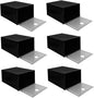 SOLUSTRE 6Pcs Stackable Plastic Shoe Storage Boxes Magnetic Door Dustproof Sneaker Case Sturdy Organizer for Closet and Display for Footwear Storage
