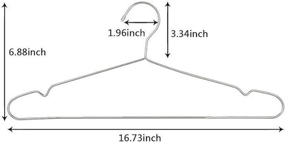 OIKA 40 Pack Stainless Steel Hangers with Grooves - Space Saving Closet Hangers, Heavy Duty Rustproof Metal Clothes Hangers for Tank Tops/Cardigans, Dorm & Outdoor Drying (Silver)