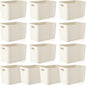Zopeal Plastic Storage Bins 10 Pcs White Pantry Organizer Bins Small Baskets Storage Containers for Home Kitchen (14 x 10.5 x 9.5 Inch)