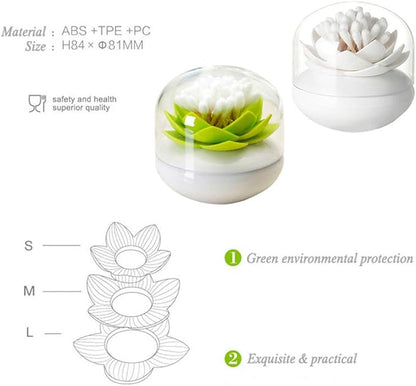 2 Pack Creative Lotus Cotton Swab Holder Q-Tips Toothpicks Holder Table Decorate Cotton Bud Storage Box Organizer