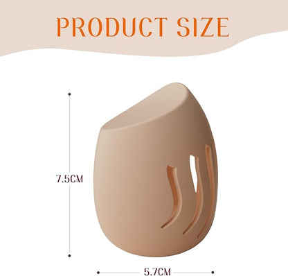 Silicone Makeup Sponge Holder travel case,Double-Sided Breathable Makeup Sponge Case for Business, Travel or Daily,Fit All Sponges,Quick Drying,Easy to Carry (Khaki)