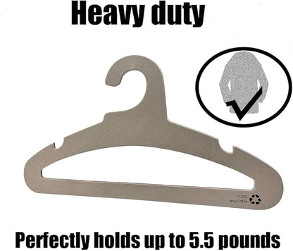 17" Eco-Friendly Cardboard Hangers for Adult Clothes - 50 Pack of Durable, Recyclable Paper Coat Hangers - Perfect for Storage and Drying of Men's and Women's Clothing