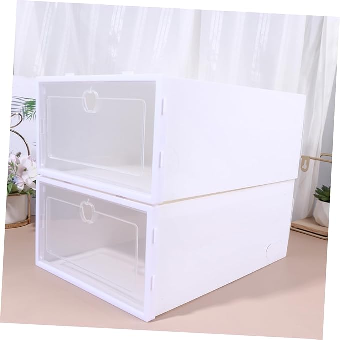 Alipis 6pcs Stackable Shoe Storage Box Drawer Type Organizer for High Heels Sneakers Slippers and Boots Multi-purpose Footwear Container for Entryway and Closet