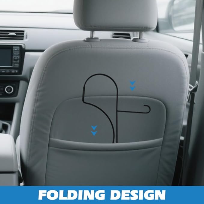 2Pcs Cowboy Hat Holder for Car, Folding Cowboy Hat Rack for keeping Hats Shape, Hardhat Holder for Truck Automotive Seat Back Hook Hats Organizer