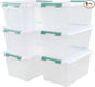 6-Pack Clear Storage Latch Bins, 20 L Plastic Storage Boxes