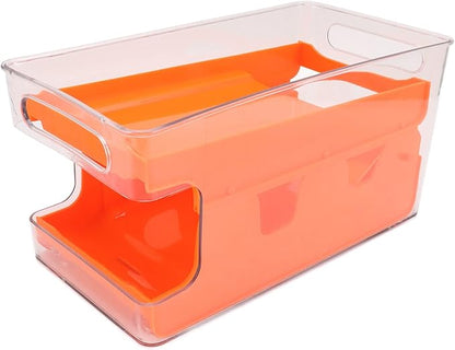 Soda Can Dispenser 2 Tier Soda Can Rack,for Pantry Refrigerator for Pantry Refrigerator (Orange)