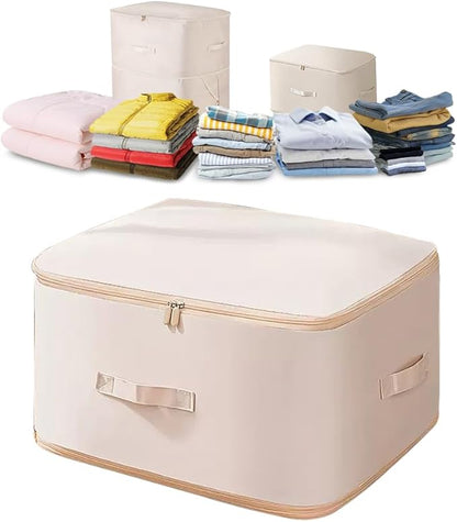 Ultra Space Saving Self Compression Organizer, Blanket Storage, Space-Saving Storage Bag, High-End Quilt Packaging Cube Bedding Storage Bag (Apricot, XL (54 * 42 * 60CM))