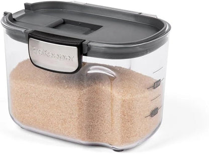 ProKeeper+ by Progressive International Clear Plastic Airtight Food Baker's Kitchen Storage Organization Container Canister Set with Magnetic Accessories (Specialty Sugar 1.5-Quart)