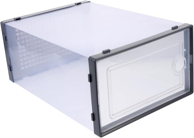 SOLUSTRE 2 Pcs Sturdy Plastic Shoe Storage Box Drawer Type Design Organizing Container for Closet for Sneakers and Boots Style