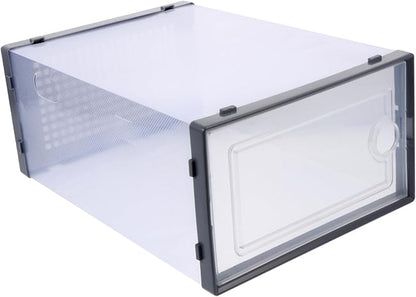 SOLUSTRE 2 Pcs Sturdy Plastic Shoe Storage Box Drawer Type Design Organizing Container for Closet for Sneakers and Boots Style