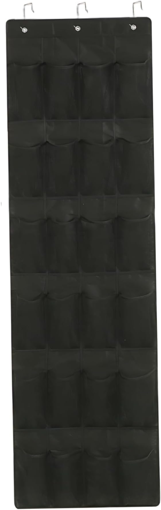 Shoe Hanger for Door 24 Mesh Pocket Over the Door Shoe Organizer Space Saving Hanging Storage Holder with Hooks 64x19 Inch Black