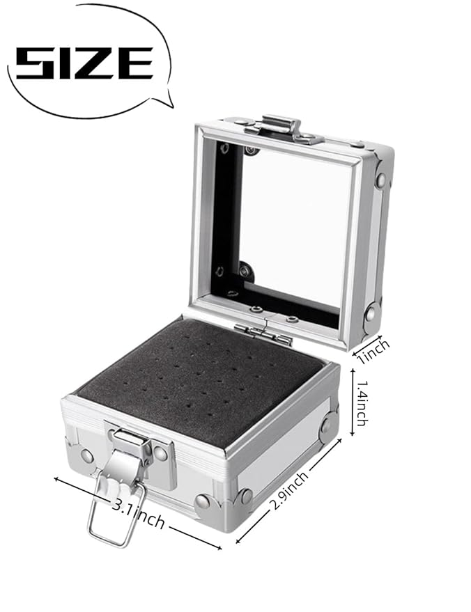 Silve 25 holes nail drill holder,drill bit organizer case, nail drill bits holder,drill bit storage,Nail Tools Organizers Container, Display Storage Box Rack Manicure Tool for Nail Grinding Head