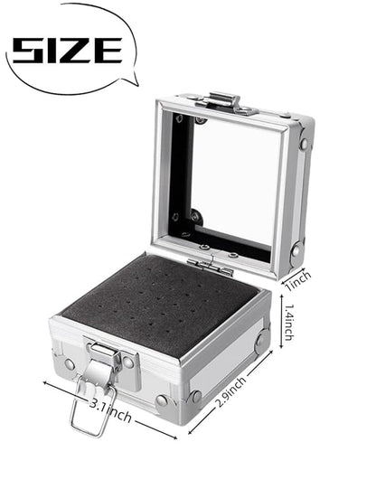 Silve 25 holes nail drill holder,drill bit organizer case, nail drill bits holder,drill bit storage,Nail Tools Organizers Container, Display Storage Box Rack Manicure Tool for Nail Grinding Head