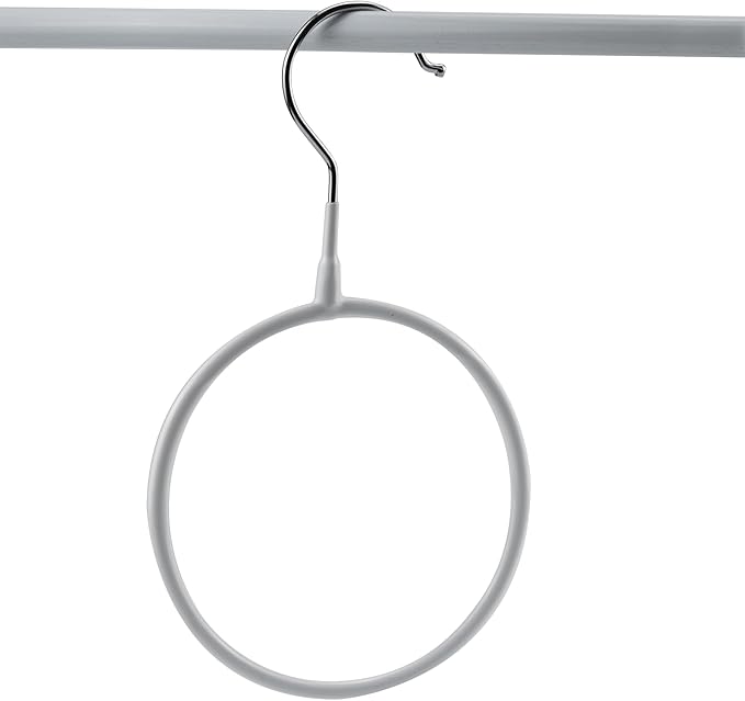 6 Pcs Circle Scarf Ring Hangers Non-Slip Belt Holder Hanger with Hook Scarf Organizers Belt Ties Hanger Rack for Tank Tops Scarves Ties Belts Wardrobe Storage Rack Closet Accessory Hangers, White