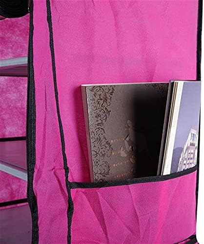 9 Tier Shoe Rack, Space Saving Portable Storage Organizer, 10 Tiers 9 Lattices Non-Woven Waterproof Fabric Cover Shoe Rack (Rose Red, 10 Tiers 9 Lattices)