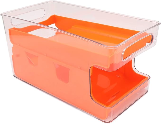 Rolling Soda Can Rack Space Saving Can Dispenser Holder for Refrigerator Pantry, Multifunctional Can Storage Organizer for Canned Beverage, White (Aramoxn4odq59p7a-11)