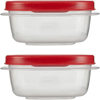 Rubber maid Food Storage Containers, 1.25 Cup Food Storage Containers, 9 Peice Set, Easy Find Lids, 4 Containers, 4 Lids Chalk Pen And Chalk Labels