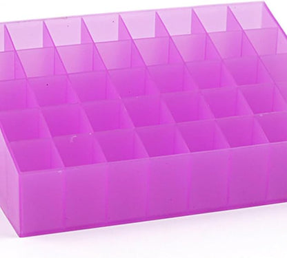 FOMIYES 40 Box 4 Rows Lipstick Holder Clear Lip Gloss Makeup Brush Holder 40 Slots Makeup Holder Cosmetic Case Lip Tint Lipstick Storage Case Dressing Table Storage Box Purple
