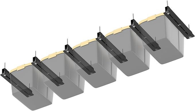 WALMANN Ceiling Tote Storage Rails, Heavy Duty Garage Ceiling Bin Storage Rack Adjustable Tote Slide Rail(6 Pack for 5 Bins, Bins Are Not Included)