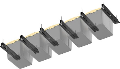 WALMANN Ceiling Tote Storage Rails, Heavy Duty Garage Ceiling Bin Storage Rack Adjustable Tote Slide Rail(6 Pack for 5 Bins, Bins Are Not Included)
