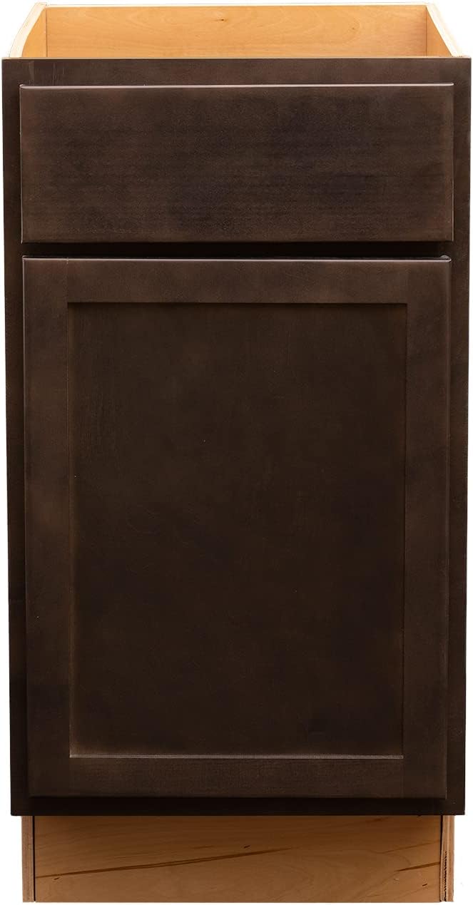 Quicklock RTA (Ready-to-Assemble) | Base Kitchen Cabinets - Shaker Style | Made in America (Espresso Stain, 21" Wx34.5 Hx24 D Base)