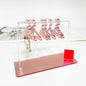 Cute Earring Rack Holder Coat Hangers Shape Unique Earring Display Stand Acrylic Ear Studs Display Rack Earring Hanging Organizer(Pink)