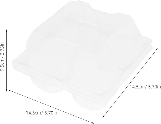 DOITOOL Clear Plastic Goose Egg Packaging Box 2-Slot Egg Holder for Jumbo Eggs Food Storage Container 5.7 X 5.7 X 3.74 Inches Portable Carton Organizer