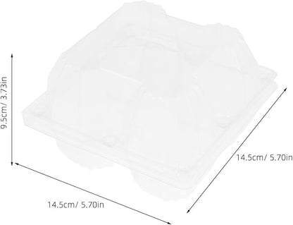 DOITOOL Clear Plastic Goose Egg Packaging Box 2-Slot Egg Holder for Jumbo Eggs Food Storage Container 5.7 X 5.7 X 3.74 Inches Portable Carton Organizer