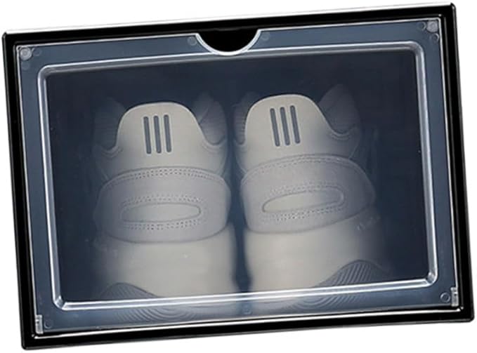 MAGICLULU Thick Plastic Magnetic Shoe Boxes Stackable Shoes Storage Easy to Entryway Organizer