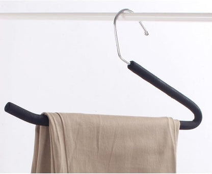 5Pack Pants Hangers, Non-Slip Open Foam Padded Pants Hangers Space Saving Heavy Duty for Jeans, Trousers, Slacks